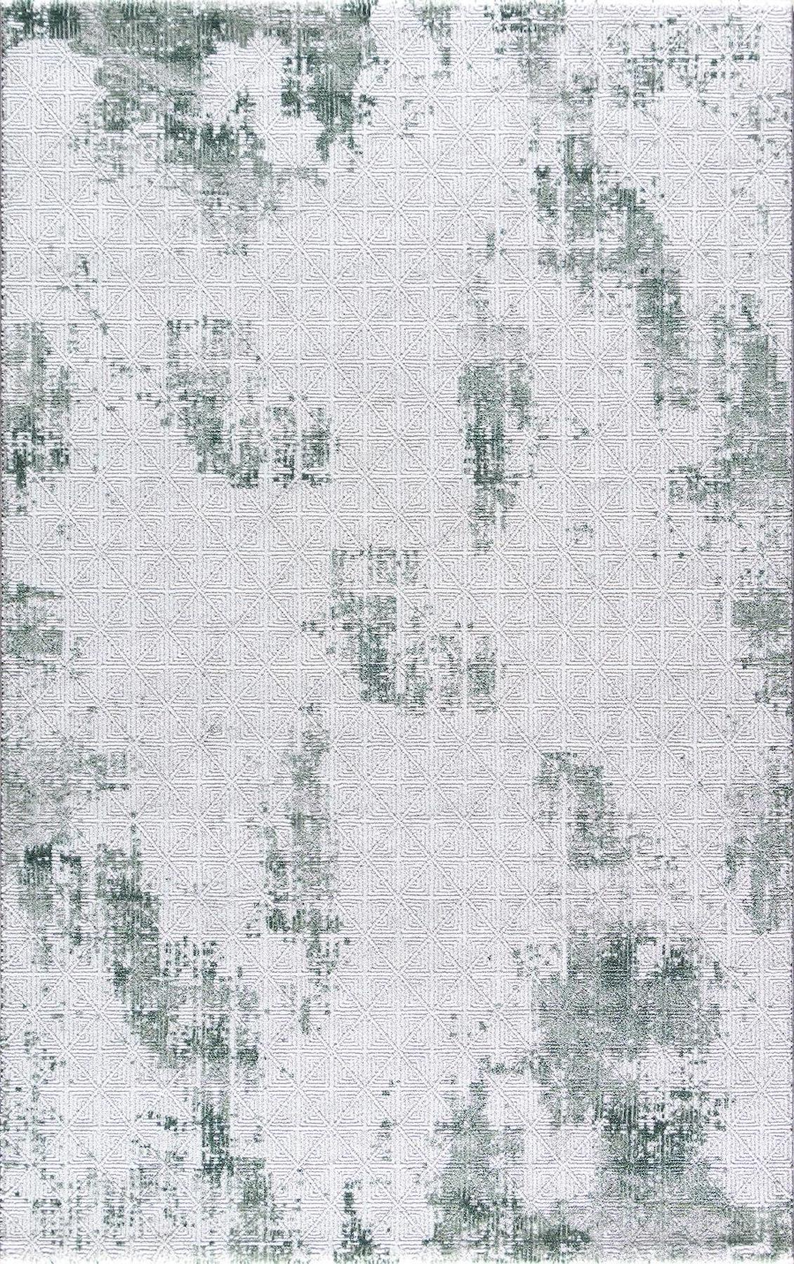 Padişah Vera 61593 Yeşil 9 mm Polyester Toz Tutmaz Yıkanabilir İnce Kaymaz Dikdörtgen Makine Dokuma Salon Halısı 100x300 cm
