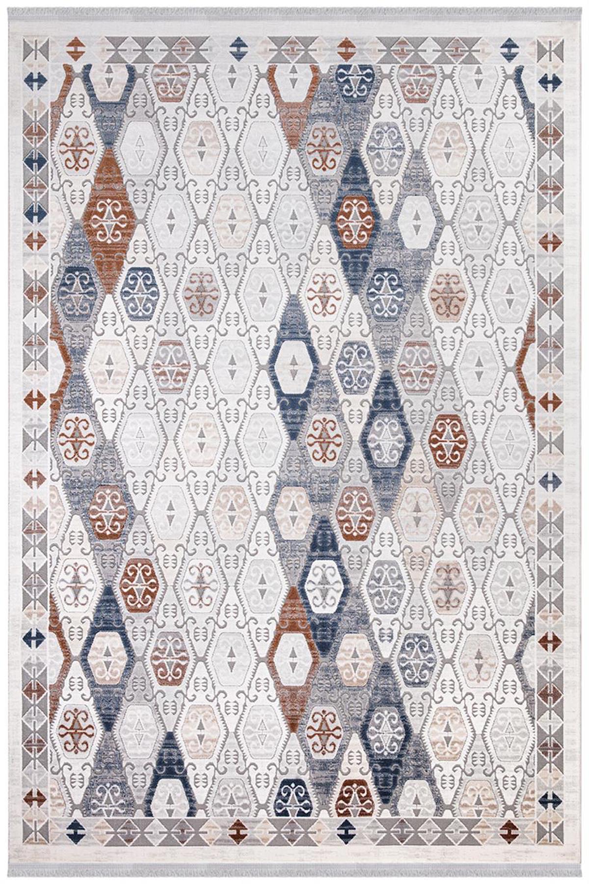 İpek Mekik Halı Vales 7812A Gri 8 mm Akrilik Yıkanabilir Orta Kaymaz Pamuk Taban Dikdörtgen Makine Dokuma Antre-Çocuk Odası-Salon-Yatak Odası Halısı 80x140 cm