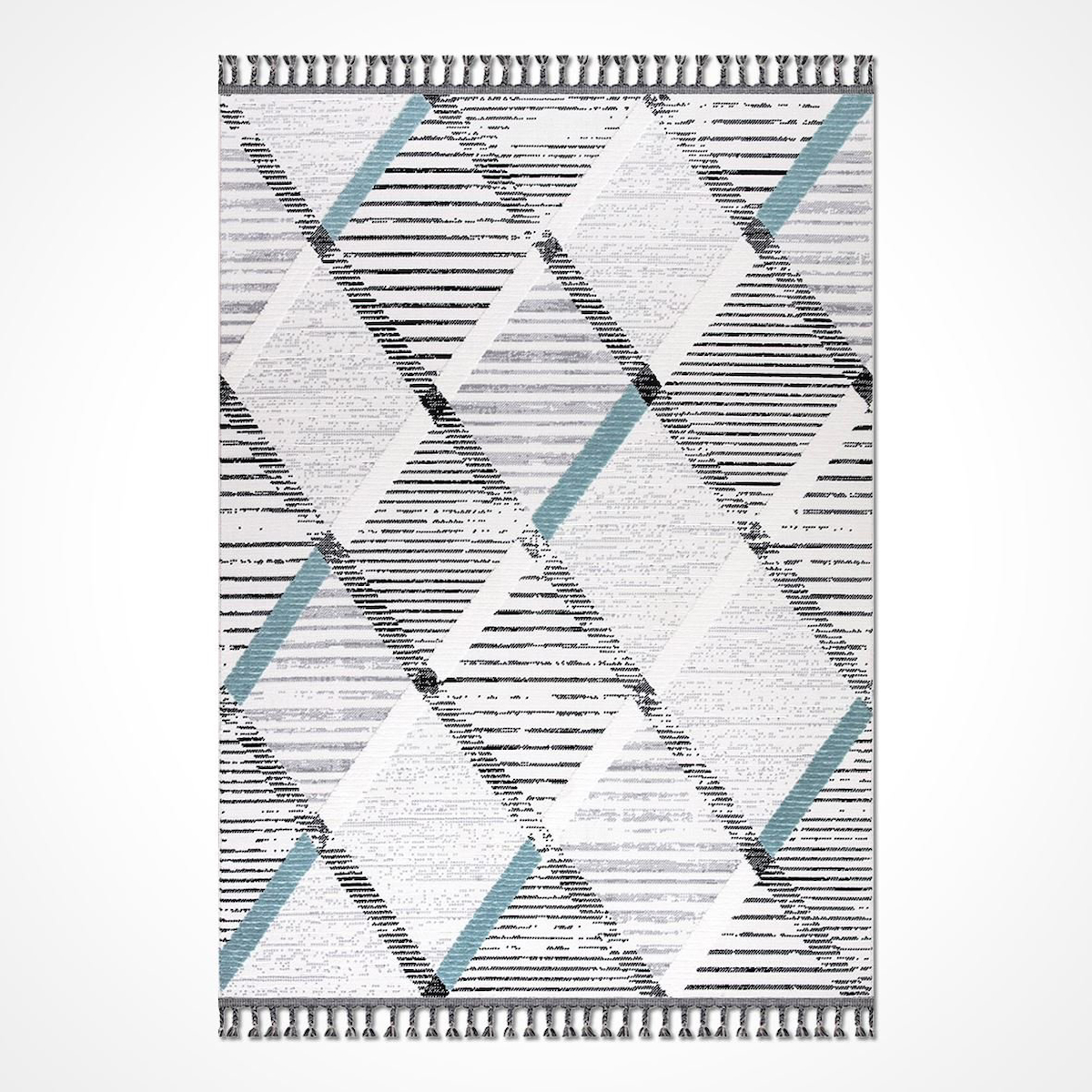 Crea Halı Liza 18555 Krem 10 mm Polyester Toz Tutmaz Yıkanabilir Orta Geometrik Dikdörtgen Makine Dokuma Salon Halısı 180x400 cm