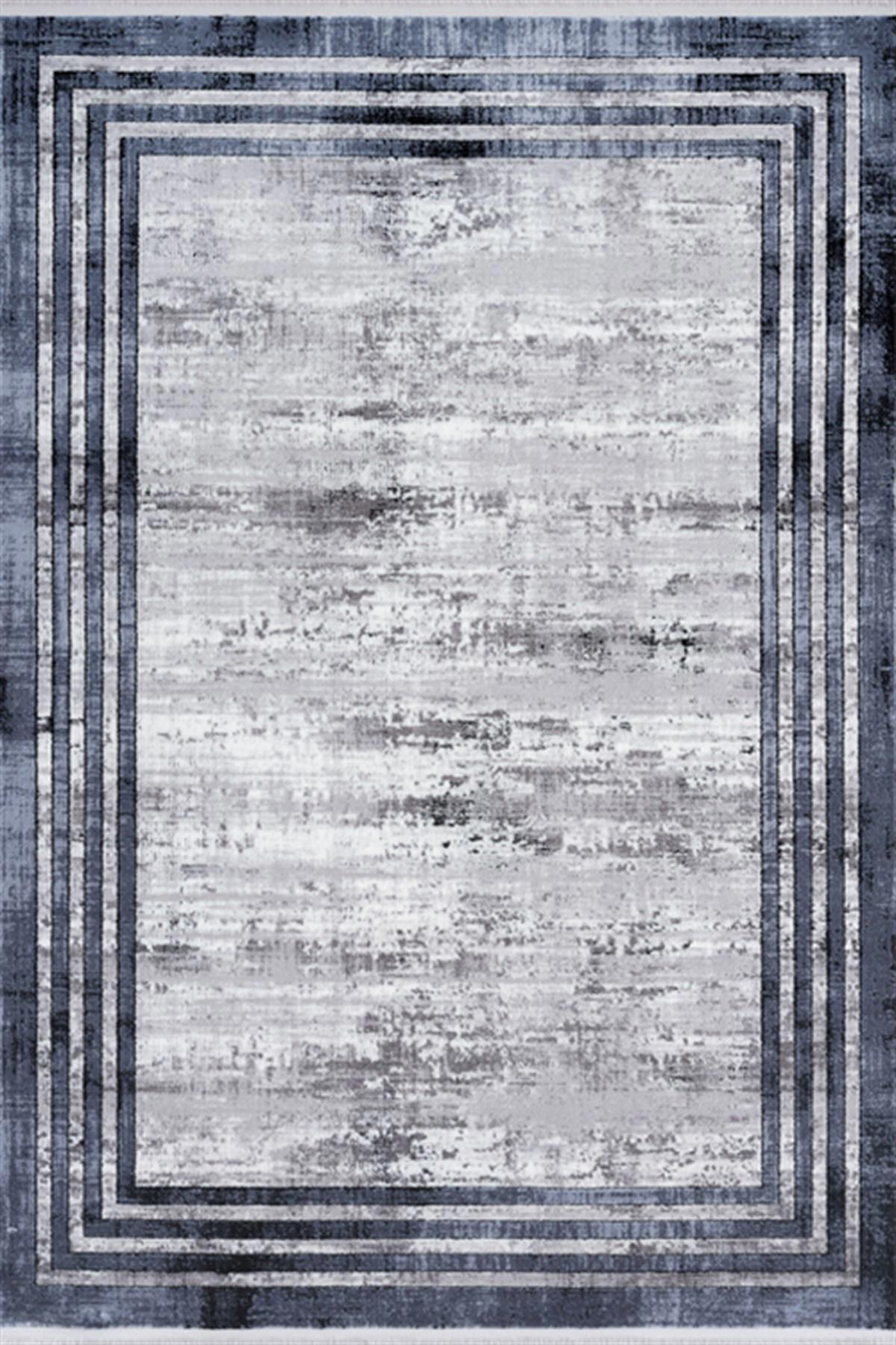 Seyran Halı Roma 417 Mavi 12 mm Akrilik Silinebilir Yıkanabilir Orta Dikdörtgen Makine Dokuma Salon Halısı 100x300 cm