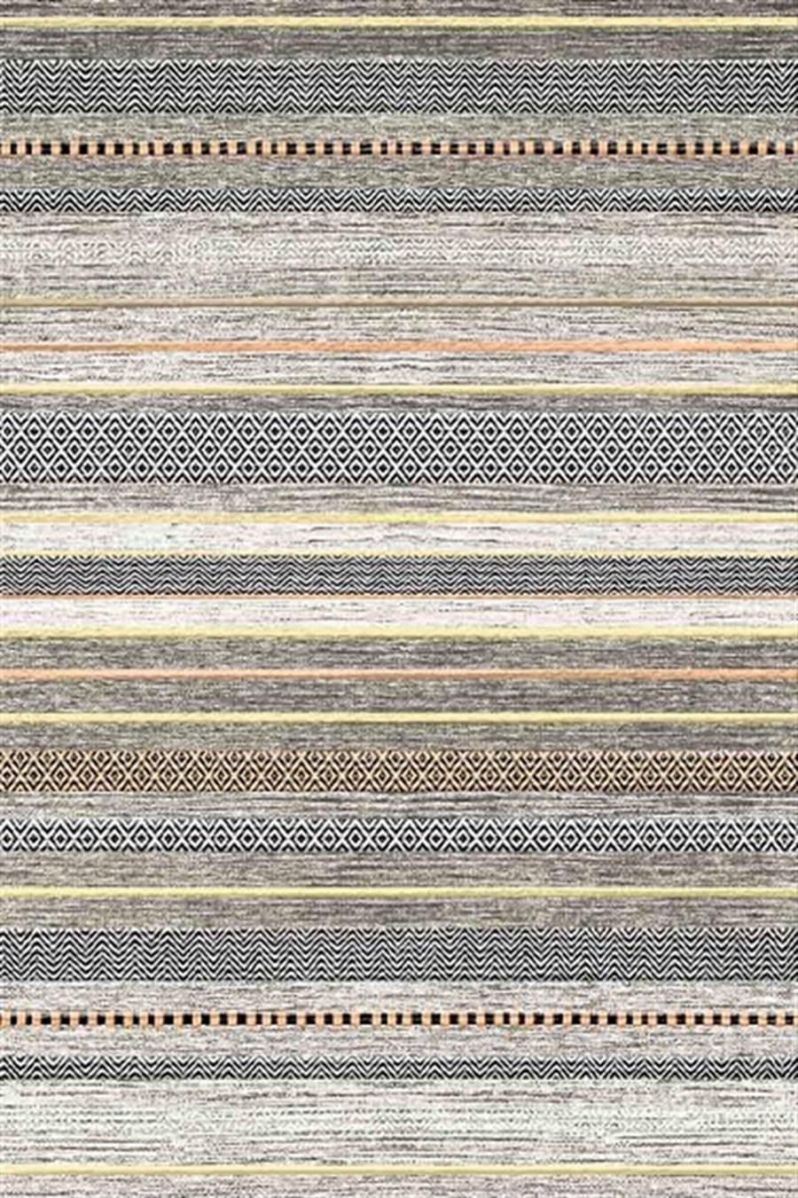 Kreasyon Halı Pandora 2740 Gri 5 mm Polyester Yıkanabilir İnce Kaymaz Pamuk Taban Dikdörtgen Makine Dokuma Salon Halısı 120x180 cm