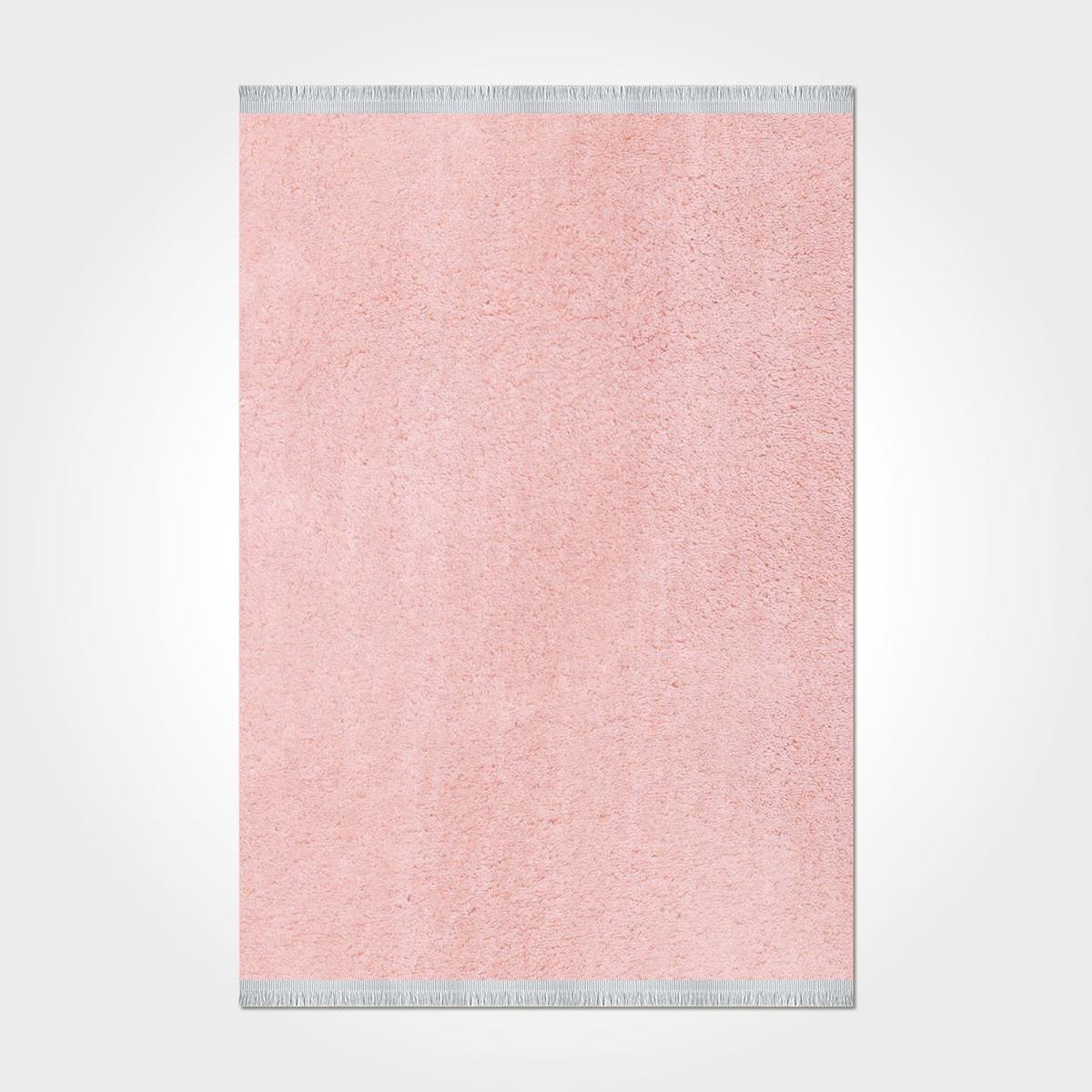 Crea Halı Puff 3151PMB Pembe 20 mm Polyester Toz Tutmaz Yıkanabilir Kalın Dikdörtgen Makine Dokuma Salon Halısı 80x500 cm