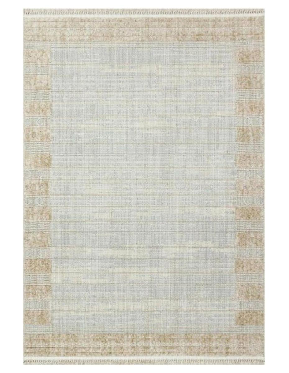 Homeva 9581 Bej 6-12 mm Polyester Yıkanabilir Orta Kaymaz Dikdörtgen Makine Dokuma Salon Halısı 180x250 cm