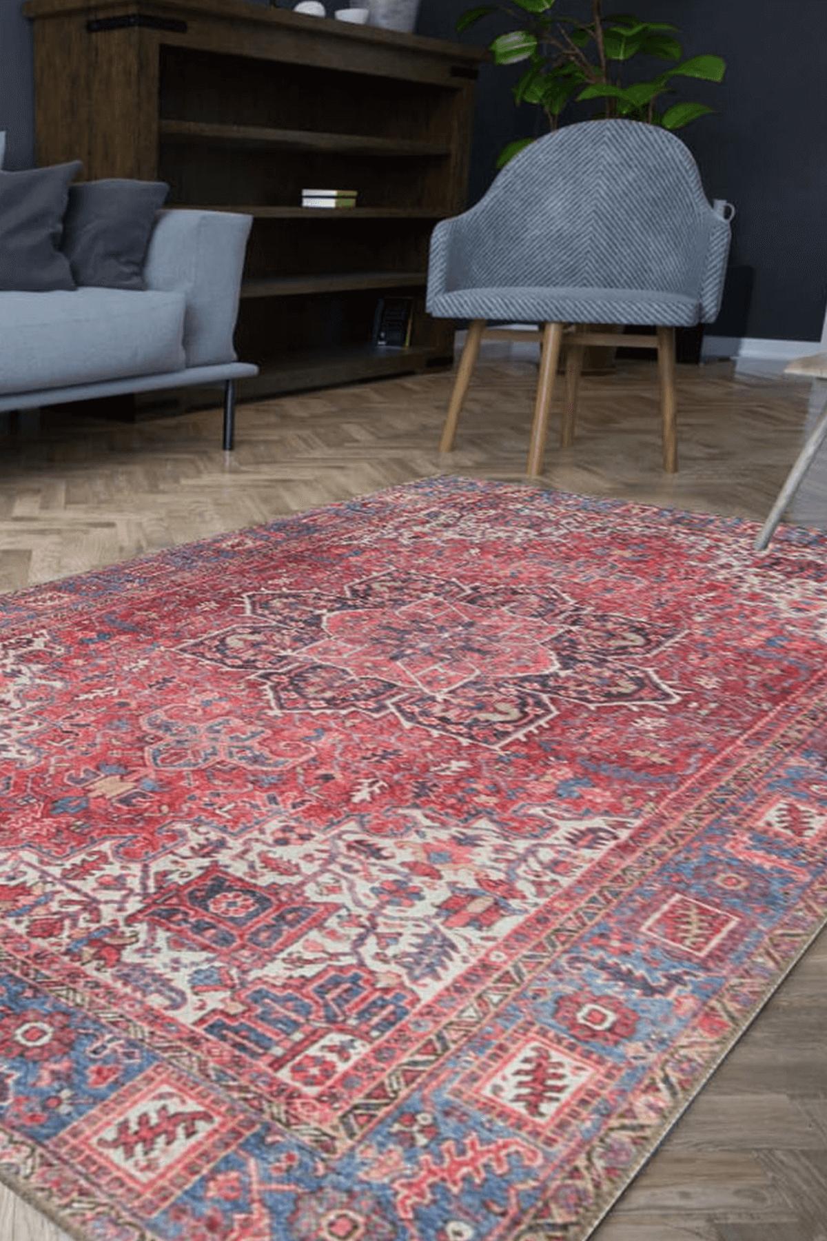 Artloop AL-123 Krem 4 mm Polyester Yıkanabilir İnce Kaymaz Jüt Taban Dikdörtgen Makine Dokuma Salon Halısı 100x200 cm