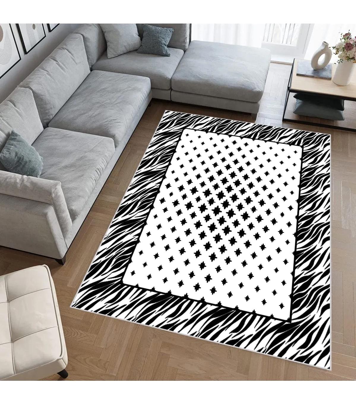 Rovigo Home RVG0648 Çok Renkli 8 mm Polyester Antibakteriyel-Leke Tutmaz-Toz Tutmaz Yıkanabilir İnce Kaymaz Dot Taban Dikdörtgen Makine Dokuma Salon Halısı 160x230 cm