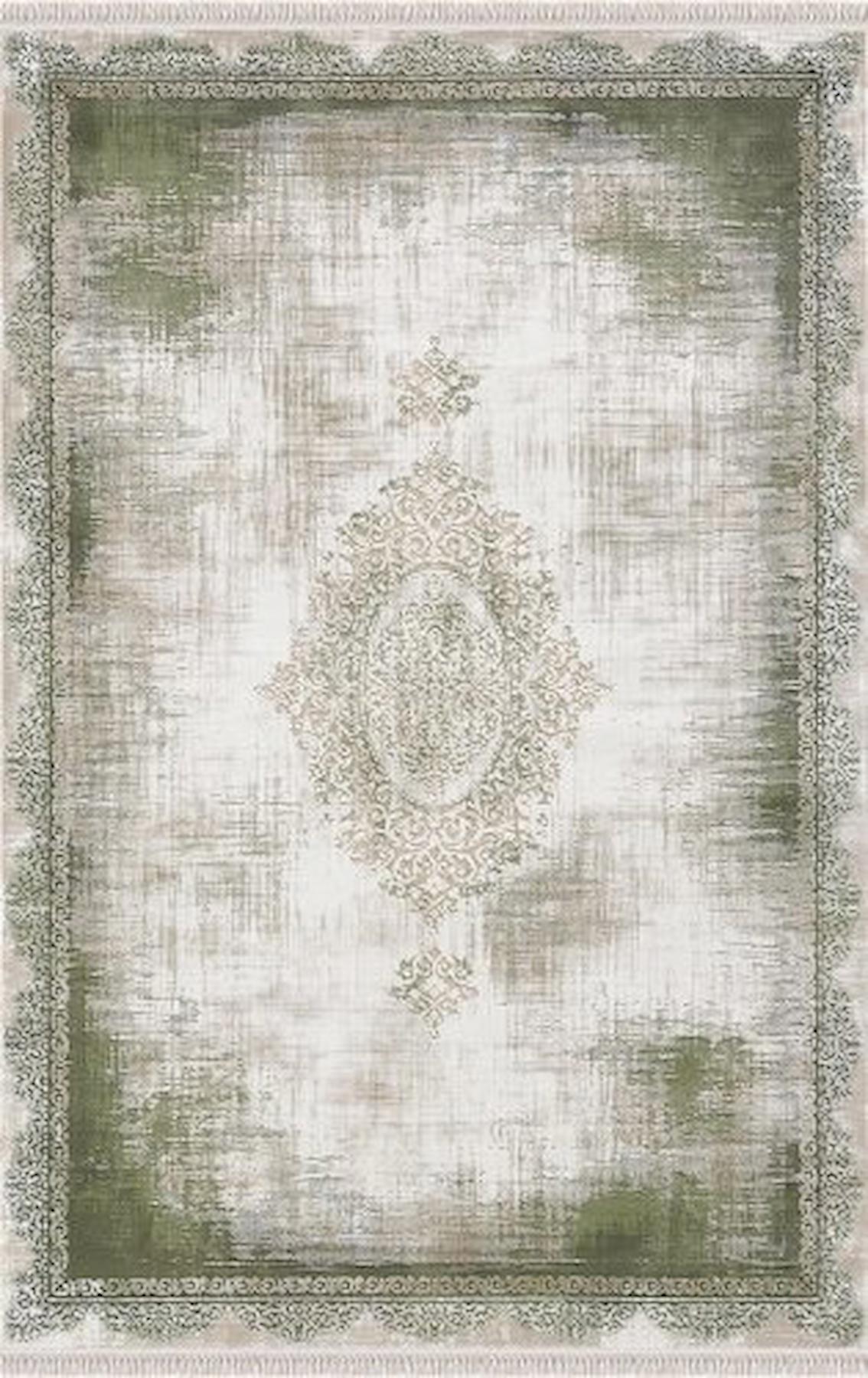 Merinos Rodin 19770 Krem 11 mm Akrilik Toz Tutmaz Yıkanabilir Kalın Kaymaz Dikdörtgen Makine Dokuma Salon Halısı 100x150 cm