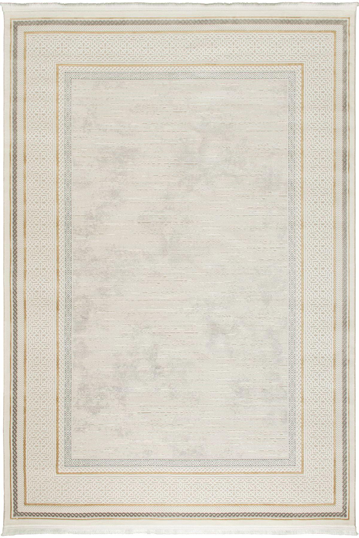 La Boutique Galata GT04 Krem 12 mm Akrilik Toz tutmaz Yıkanabilir İnce Kaymaz Dikdörtgen Makine Dokuma Salon Halısı 60x110 cm