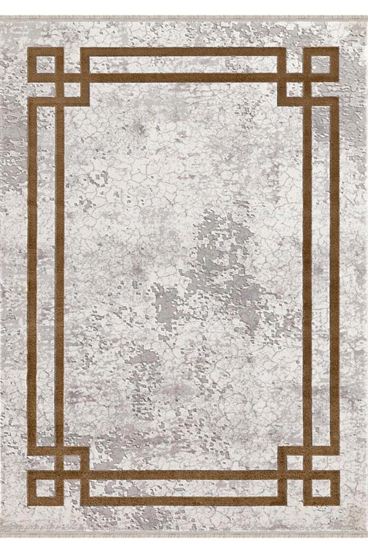 Merinos Therapy 33260 Gri 12 mm Akrilik Yıkanabilir Kalın Kaymaz Dikdörtgen Makine Dokuma Salon Halısı 60x100 cm