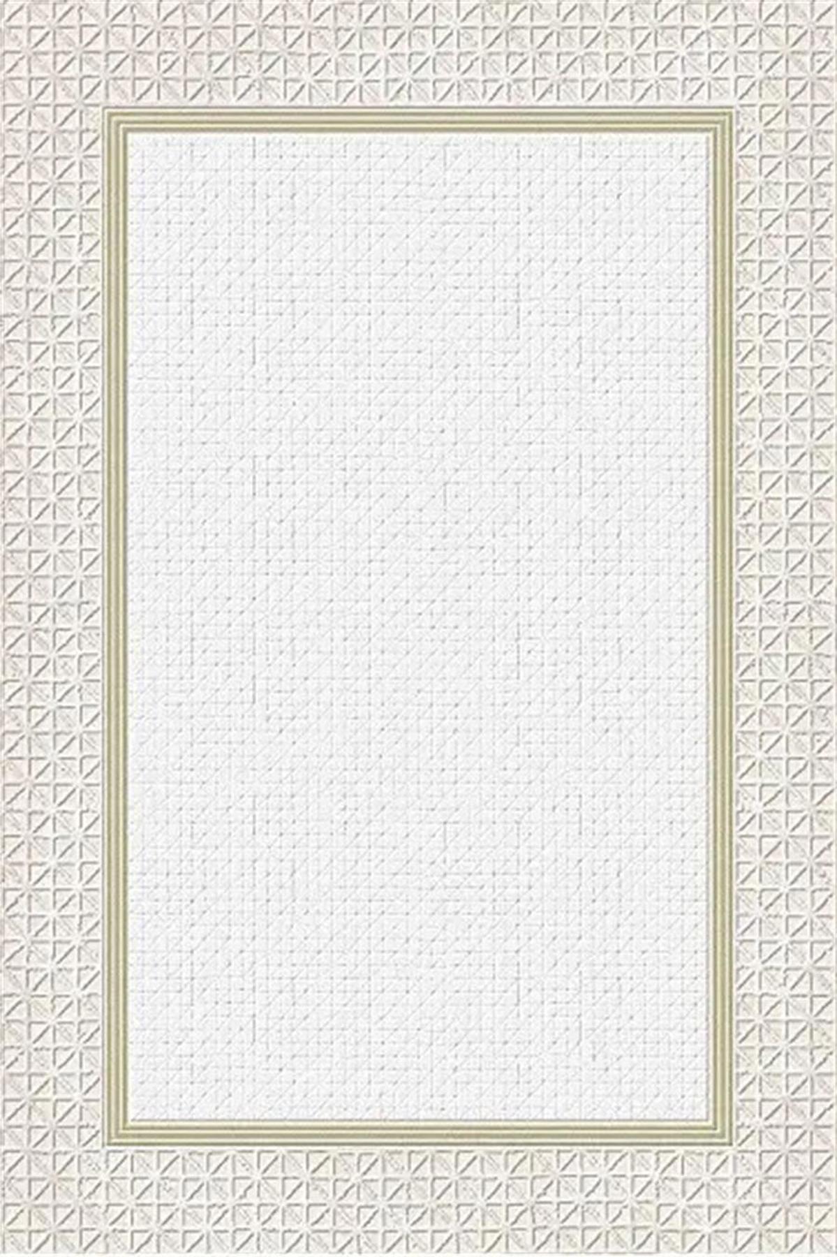 Kreasyon Halı Universal A0304 Krem 8 mm Akrilik Yıkanabilir Kalın Kaymaz Pamuk Taban Dikdörtgen Makine Dokuma Salon Halısı 120x180 cm