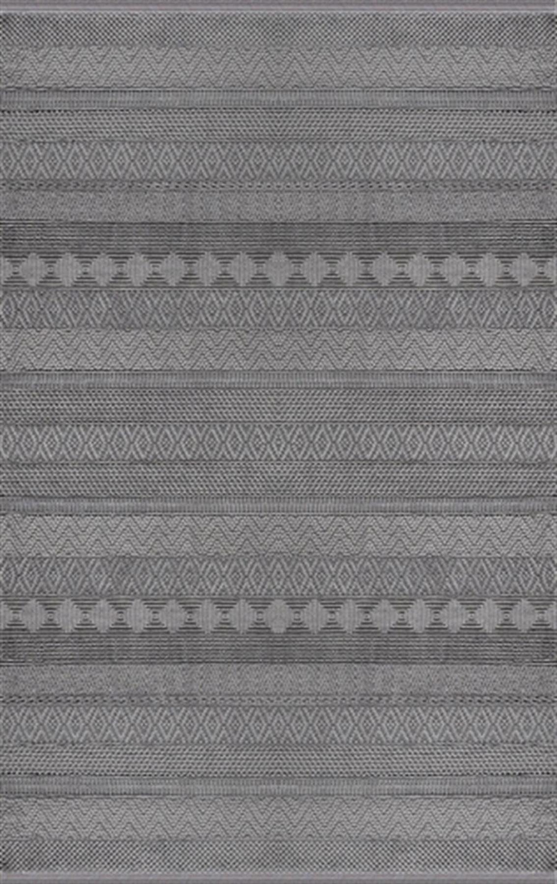 Merinos Recycle 38422 Antrasit 12 mm Akrilik Yıkanabilir İnce Kaymaz Dikdörtgen Makine Dokuma Salon Halısı 200x290 cm