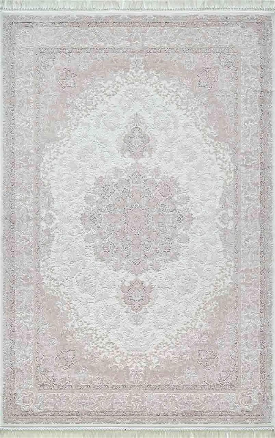 Artemis Halı Palace 08022A Bej-Krem 7 mm Akrilik Yıkanabilir İnce Kaymaz Jüt Taban Dikdörtgen Makine Dokuma Salon Halısı 160x230 cm
