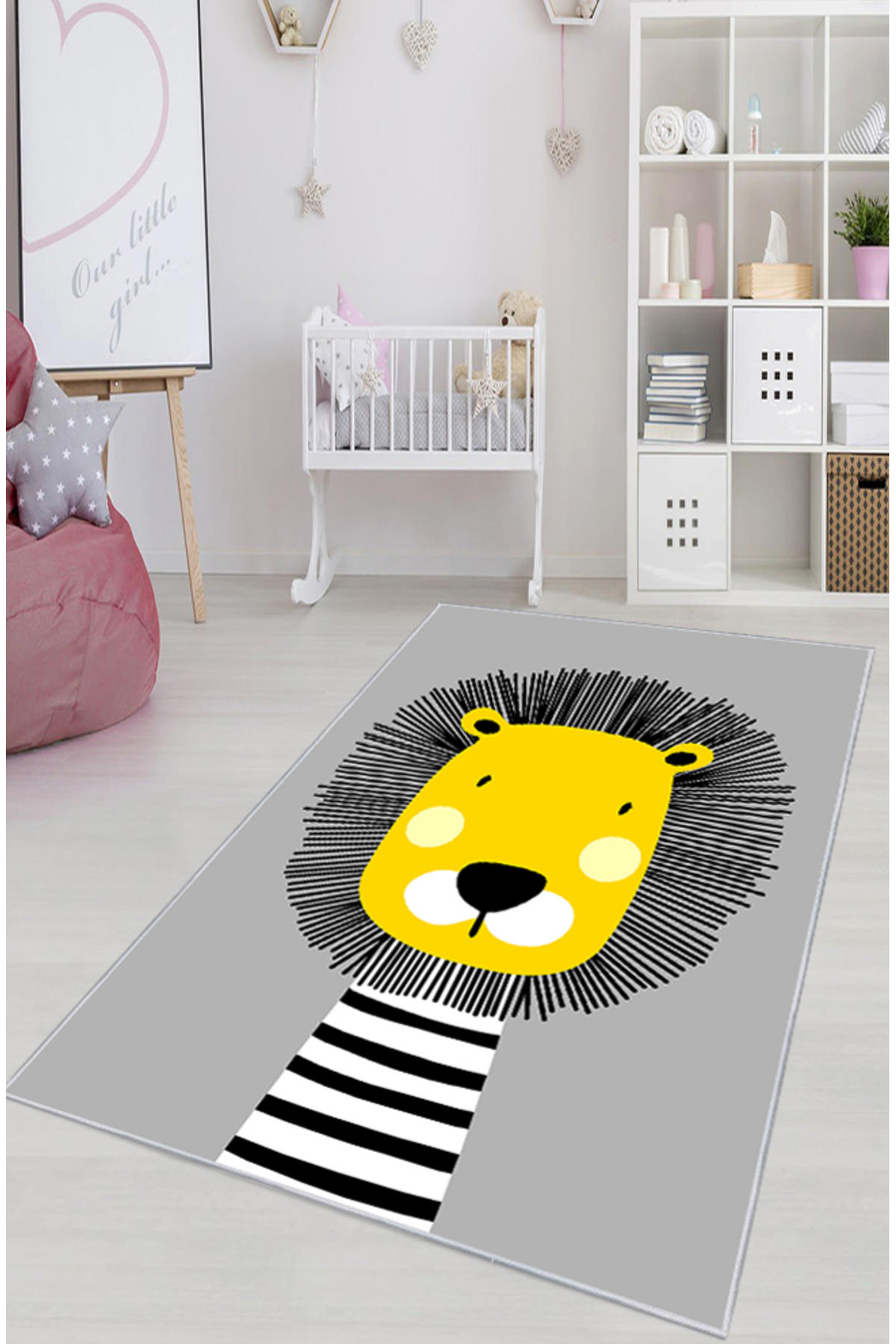 Artizon ART-C-002 Çok Renkli 0.8 mm Polyester Toz Tutmaz Yıkanabilir İnce Kaymaz Dot Taban Dikdörtgen Makine Dokuma Çocuk Odası Halısı 200x200 cm