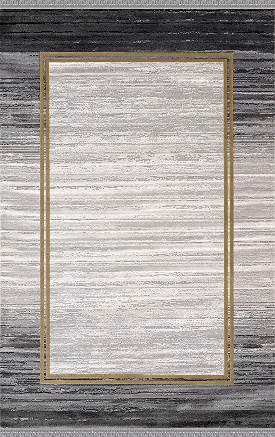 Merinos Rodin 34675 Çok Renkli 11 mm Akrilik Toz Tutmaz Yıkanabilir Kalın Kaymaz Dikdörtgen Makine Dokuma Salon Halısı 100x150 cm