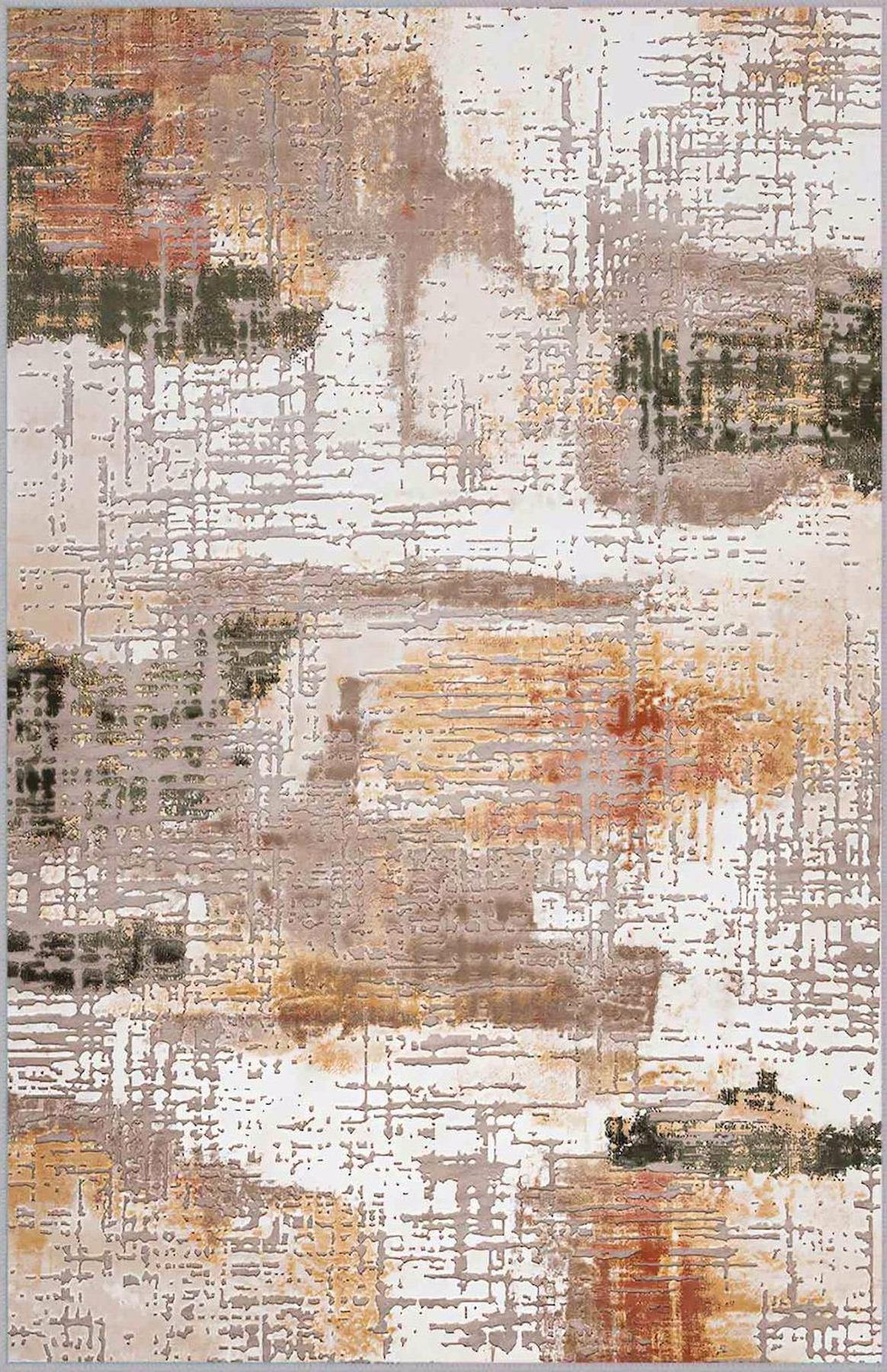 Rovigo Home RVG0733 Çok Renkli 8 mm Polyester Antibakteriyel-Leke Tutmaz-Toz Tutmaz Yıkanabilir İnce Kaymaz Dot Taban Dikdörtgen Makine Dokuma Salon Halısı 140x200 cm