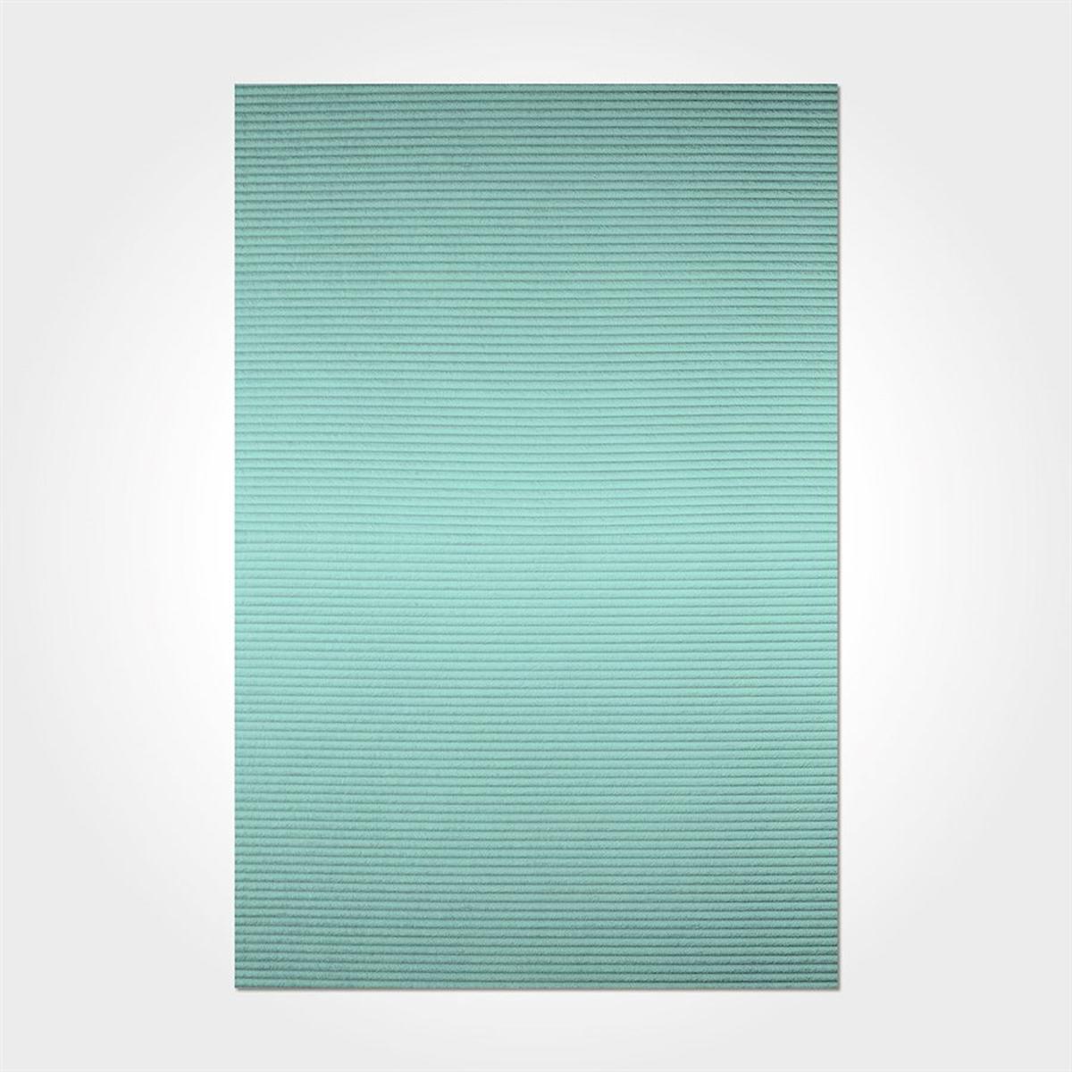 Crea Halı 2561PC Turkuaz Pamuk-Polyester Yıkanabilir İnce Kaymaz Pamuk Taban Dikdörtgen Makine Dokuma Salon Halısı 120x200 cm