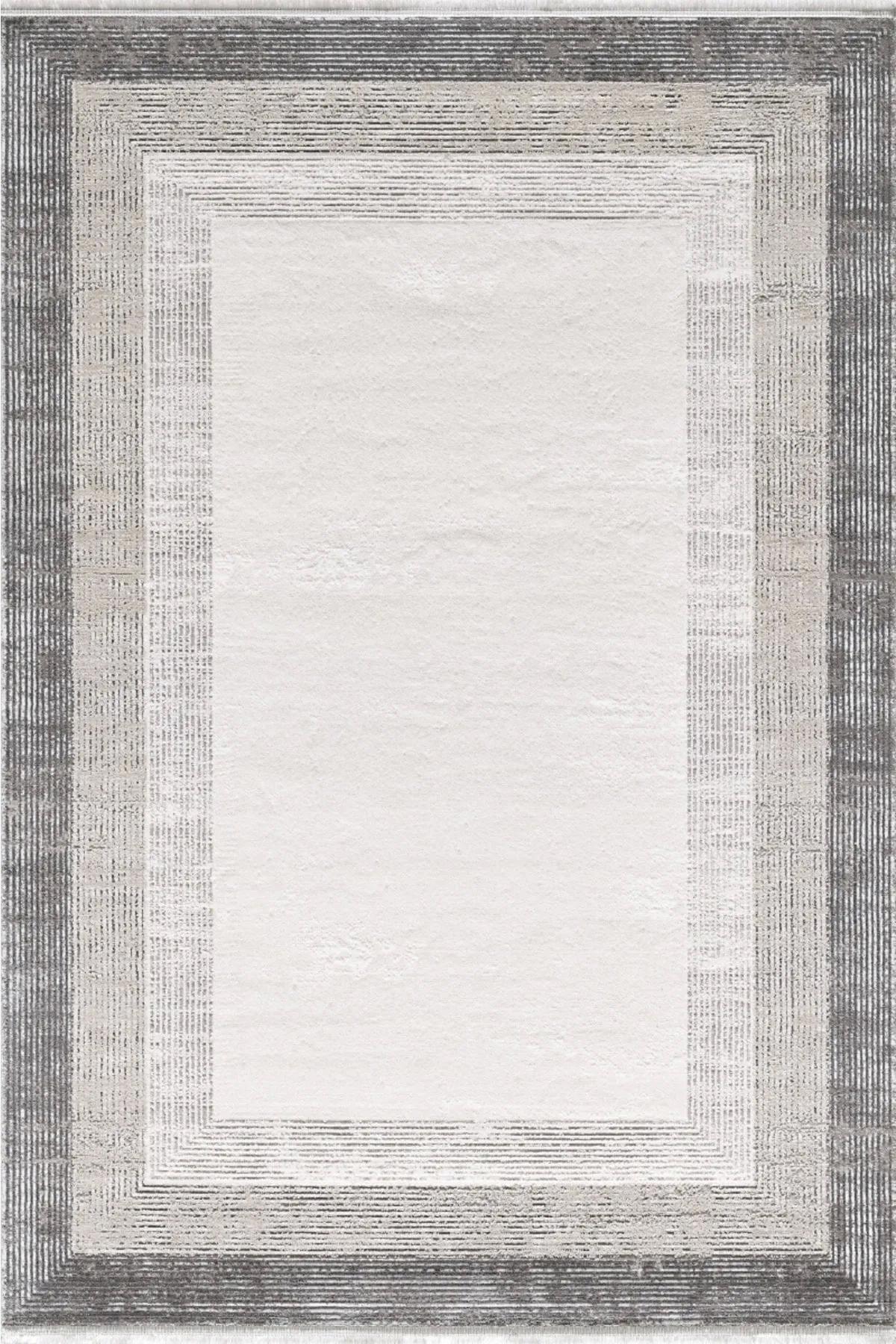 Royal Halı Beyrut QB02B Gri 9 mm Akrilik Antibakteriyel Yıkanabilir Kalın Kaymaz Lateks Taban Dikdörtgen Makine Dokuma Salon Halısı 160x230 cm