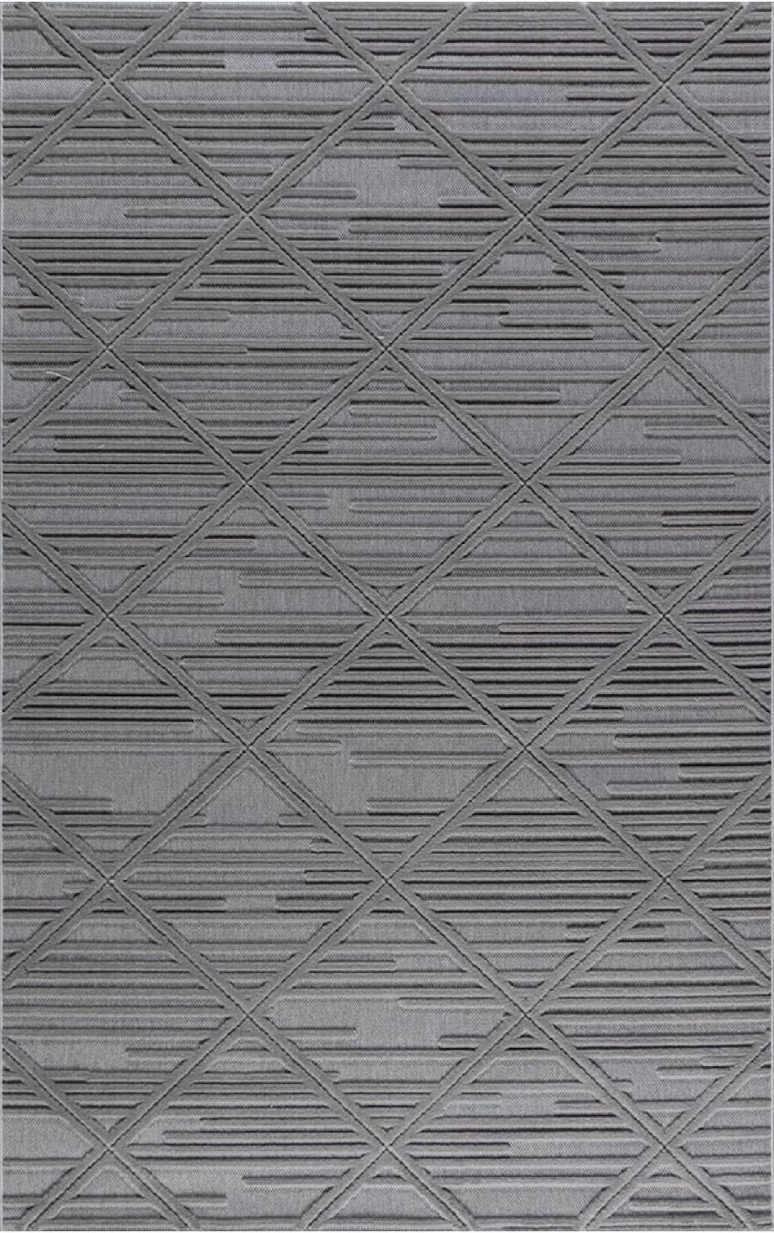 Padişah 65148 Gri 5 mm Polyester Yumuşak Yıkanabilir İnce Kaymaz Dikdörtgen Makine Dokuma Salon Halısı 200x290 cm