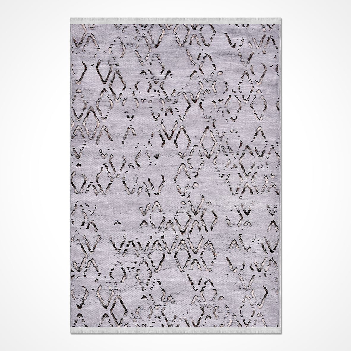 Crea Halı Asil 8315S Çok Renkli 7 mm Pamuk-Polyester Toz Tutmaz Yıkanabilir Orta Dikdörtgen Makine Dokuma Salon Halısı 80x180 cm