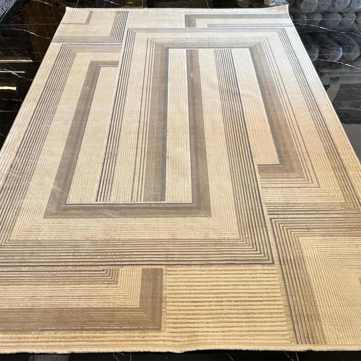 Sanat Halı Gusto 3726 Çok Renkli 7 mm Pamuk Antibakteriyel Yıkanabilir Kalın Kaymaz Lateks Taban Dikdörtgen Makine Dokuma Salon Halısı 120x200 cm