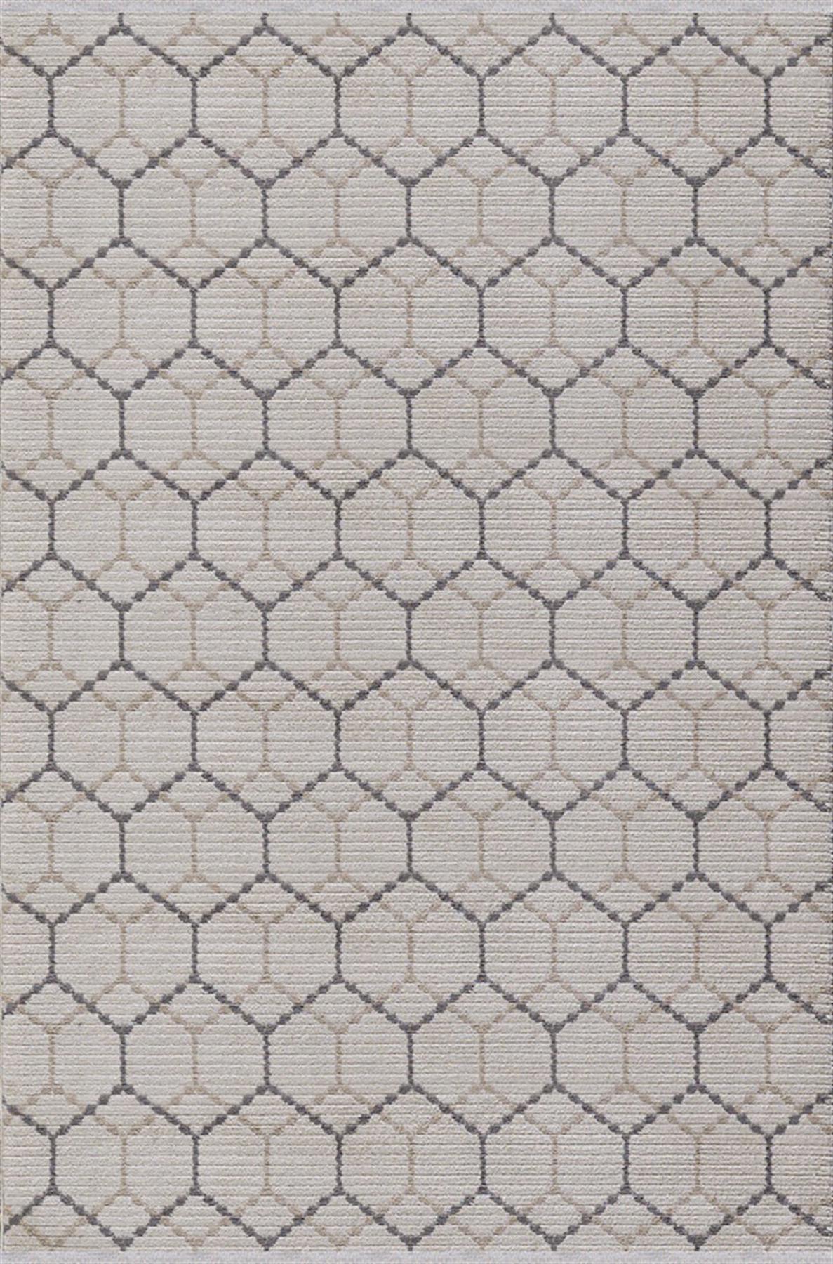 Dinarsu Nero 36471 Bej 8 mm Pamuk Silinebilir Yıkanabilir Orta Kaymaz Dikdörtgen Makine Dokuma Salon Halısı 180x300 cm