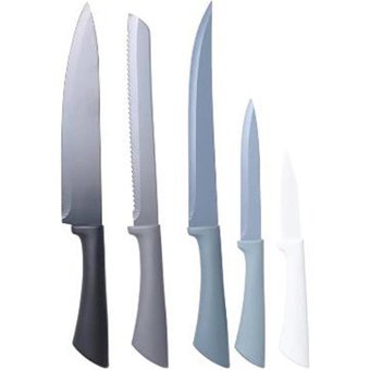Excellent Houseware 6 Parça Bloklu Bıçak Seti - Gri