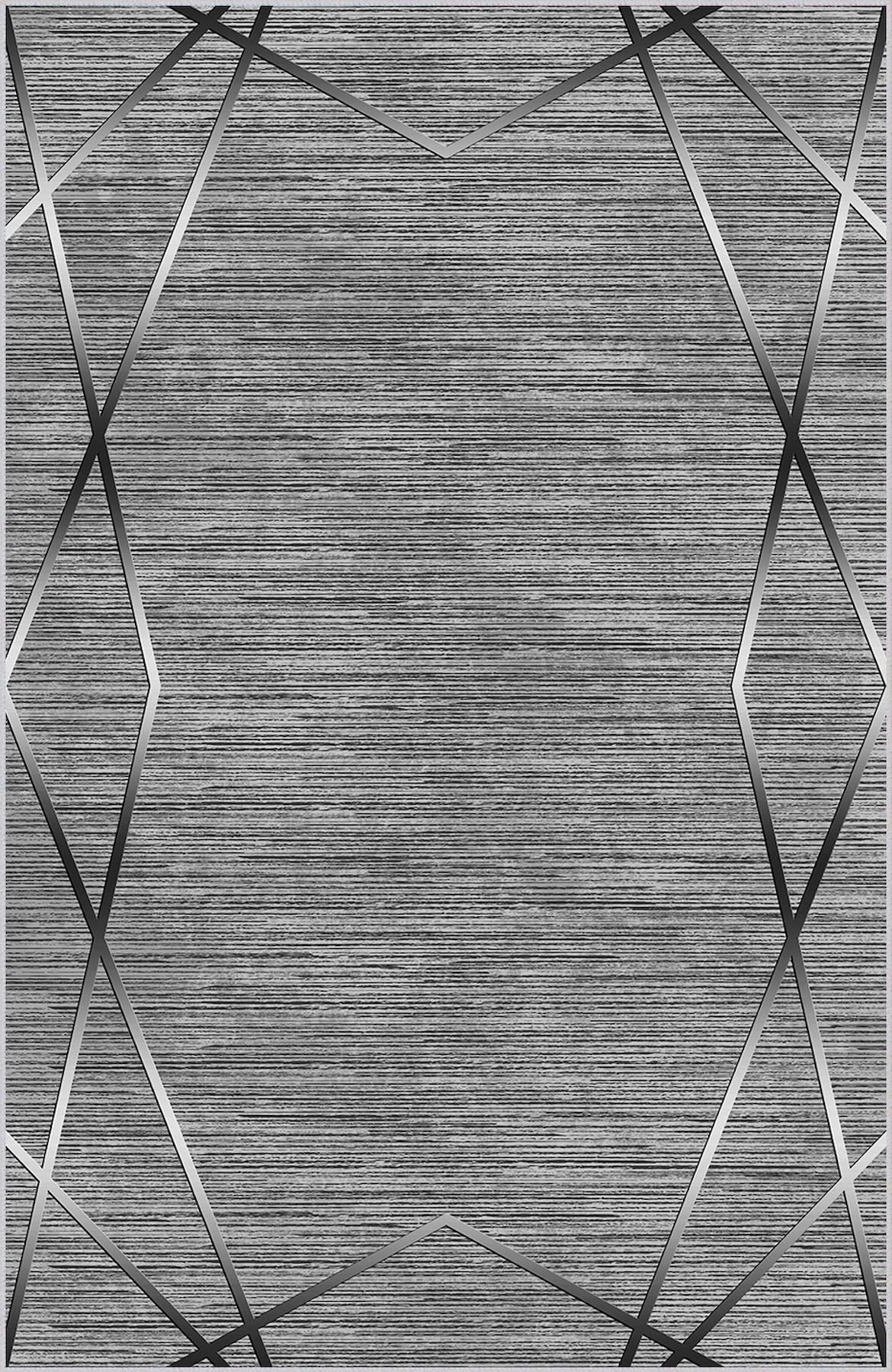 Rovigo Home RVG0682 Gri 8 mm Polyester Antibakteriyel-Leke Tutmaz-Toz Tutmaz Yıkanabilir İnce Kaymaz Dot Taban Dikdörtgen Makine Dokuma Salon Halısı 120x400 cm