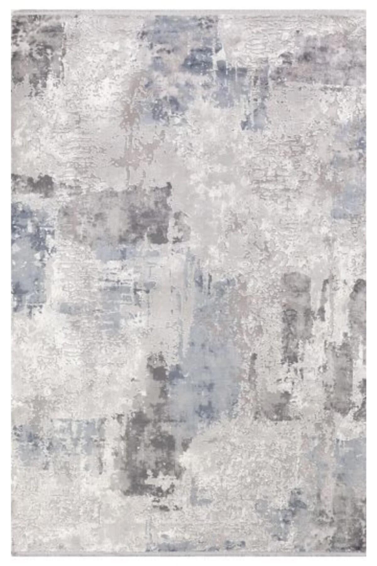 Merinos  Çok Renkli 12 mm Akrilik-Viskon Yumuşak Yıkanabilir Kalın Kaymaz Dikdörtgen Makine Dokuma Salon Halısı 100x200 cm