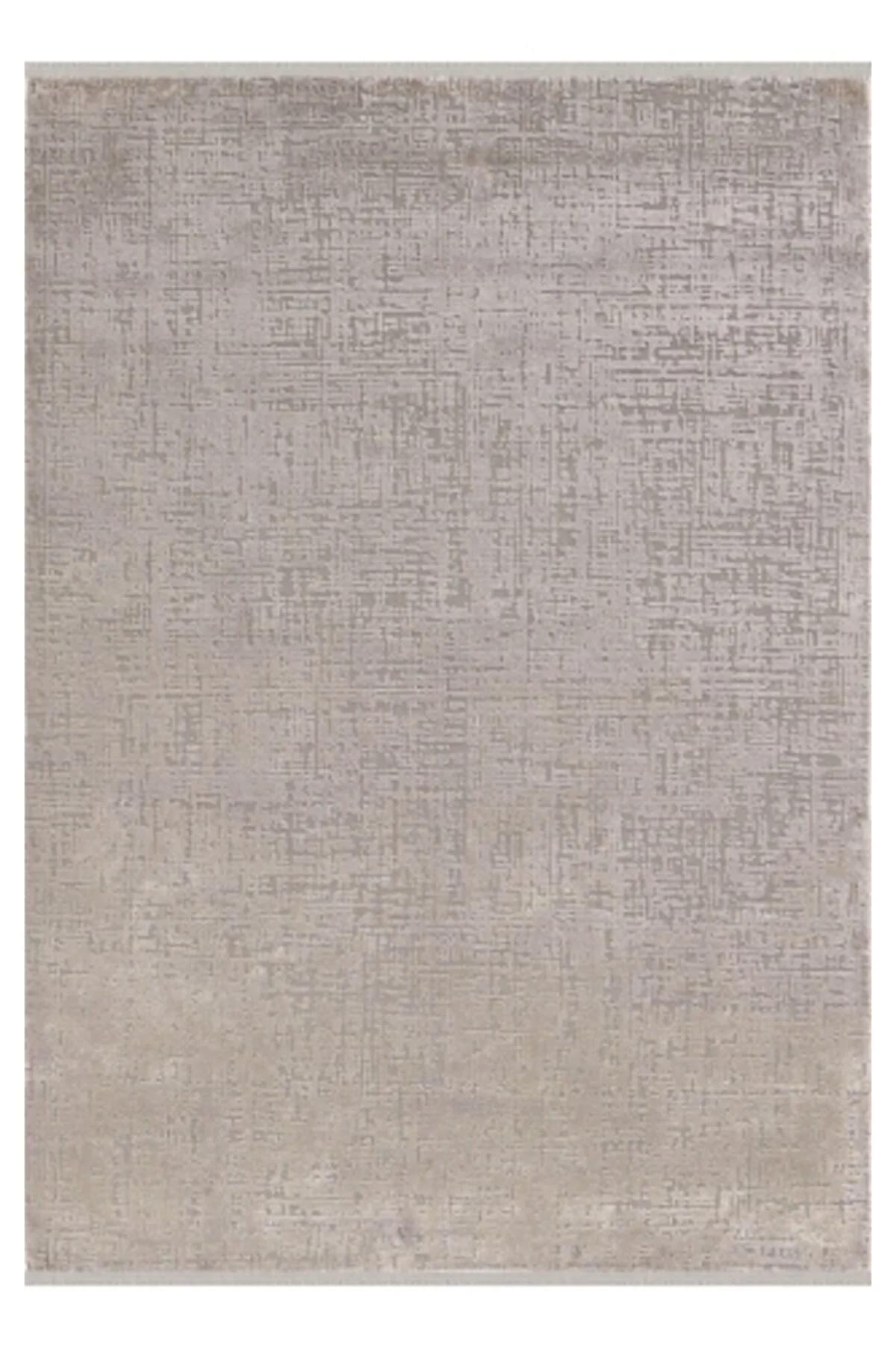 Merinos  Lavi 34667 Vizon Polyester Yıkanabilir İnce Kaymaz Jüt Taban Dikdörtgen Makine Dokuma Salon Halısı 160x230 cm