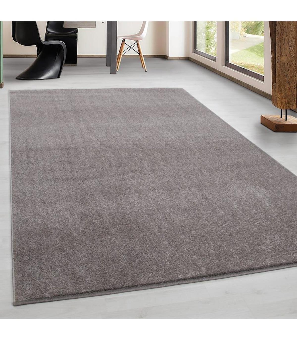 Carpettex Bej 10 mm Polipropilen Yıkanabilir İnce Kaymaz Dikdörtgen Makine Dokuma Salon Halısı 180x250 cm