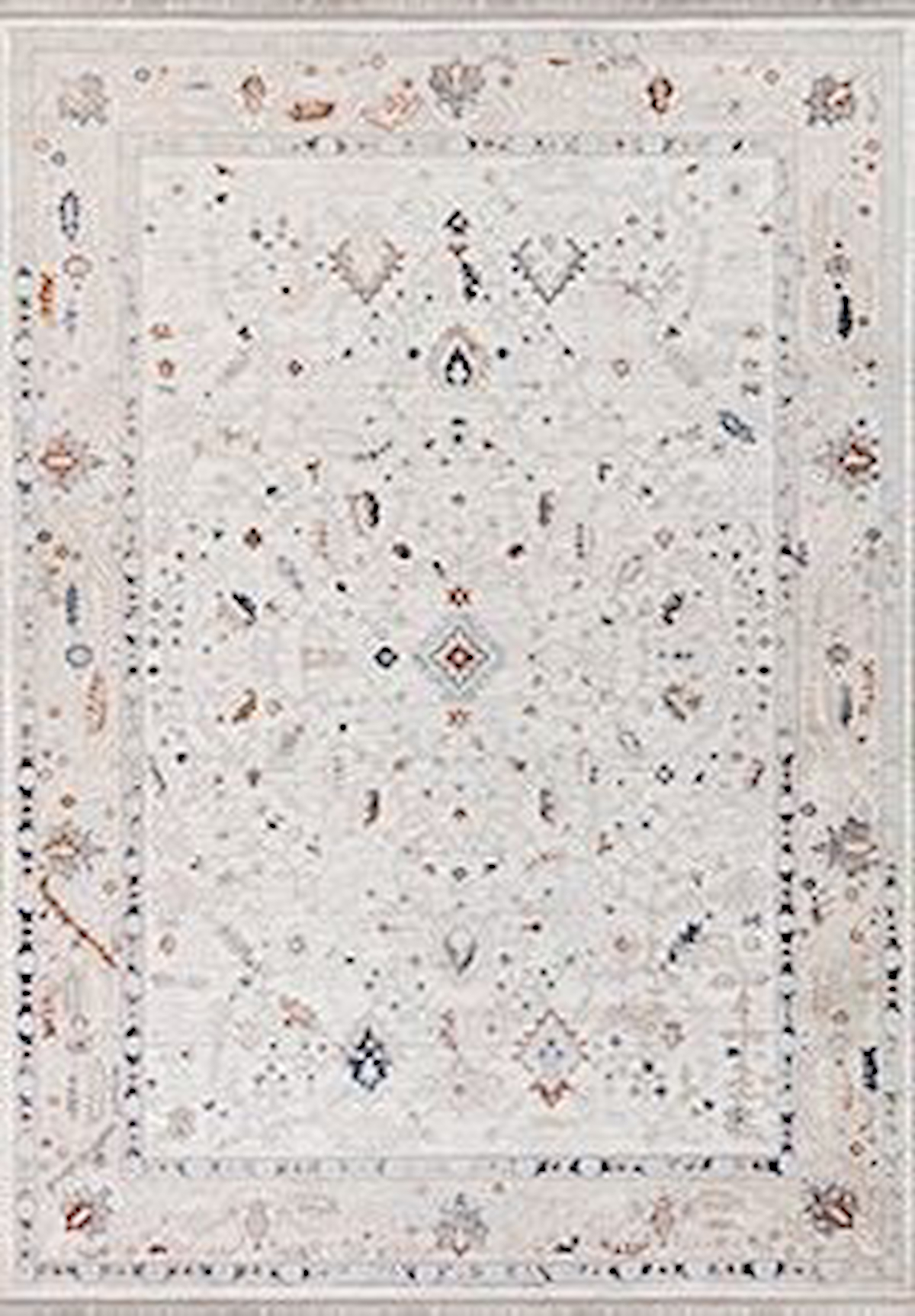 Crea Halı Victoria 1900A Krem 7 mm Akrilik Yıkanabilir Orta Dikdörtgen Makine Dokuma Salon Halısı 80x150 cm