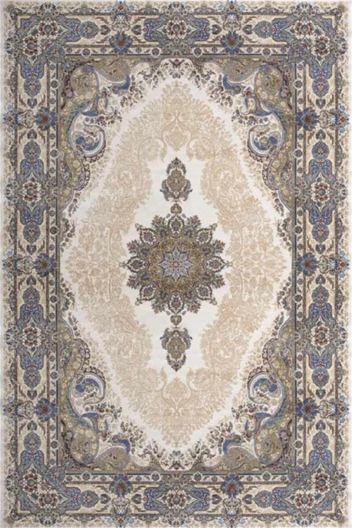 Artemis Halı Silk 5156C Bej-Krem 4 mm Akrilik Yıkanabilir İnce Kaymaz Jüt Taban Dikdörtgen Makine Dokuma Salon Halısı 150x230 cm