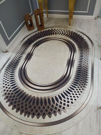 Doruklar Home Collection Çok Renkli 0.8 mm Mikropolyester Leke Tutmaz Yıkanabilir İnce Kaymaz Dikdörtgen Makine Dokuma Salon Halısı 100x300 cm