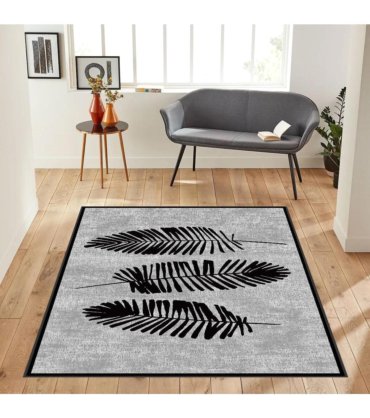 Rovigo Home RVG1861-SM185 Gri 8 mm Polyester Antibakteriyel-Leke Tutmaz-Toz Tutmaz Yıkanabilir İnce Kaymaz Dot Taban Dikdörtgen Makine Dokuma Salon Halısı 160x235 cm