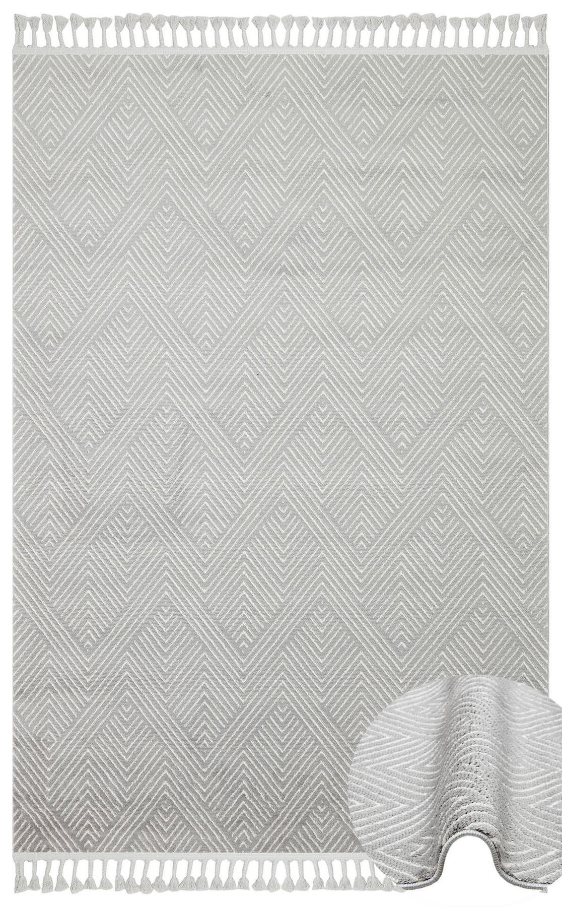 Eko Halı URB01 Krem 10 mm Mikropolyester Hav Tutmaz-Tüy Tutmaz Yıkanabilir İnce Dikdörtgen Makine Dokuma Antre-Oturma Odası-Salon-Yatak Odası Halısı 120x180 cm
