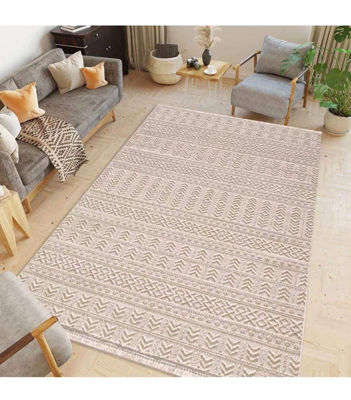Royal Halı Loopy Kahverengi Polyester Toz Tutmaz Yıkanabilir Kalın Kaymaz Lateks Taban Dikdörtgen Makine Dokuma Salon Halısı 80x250 cm