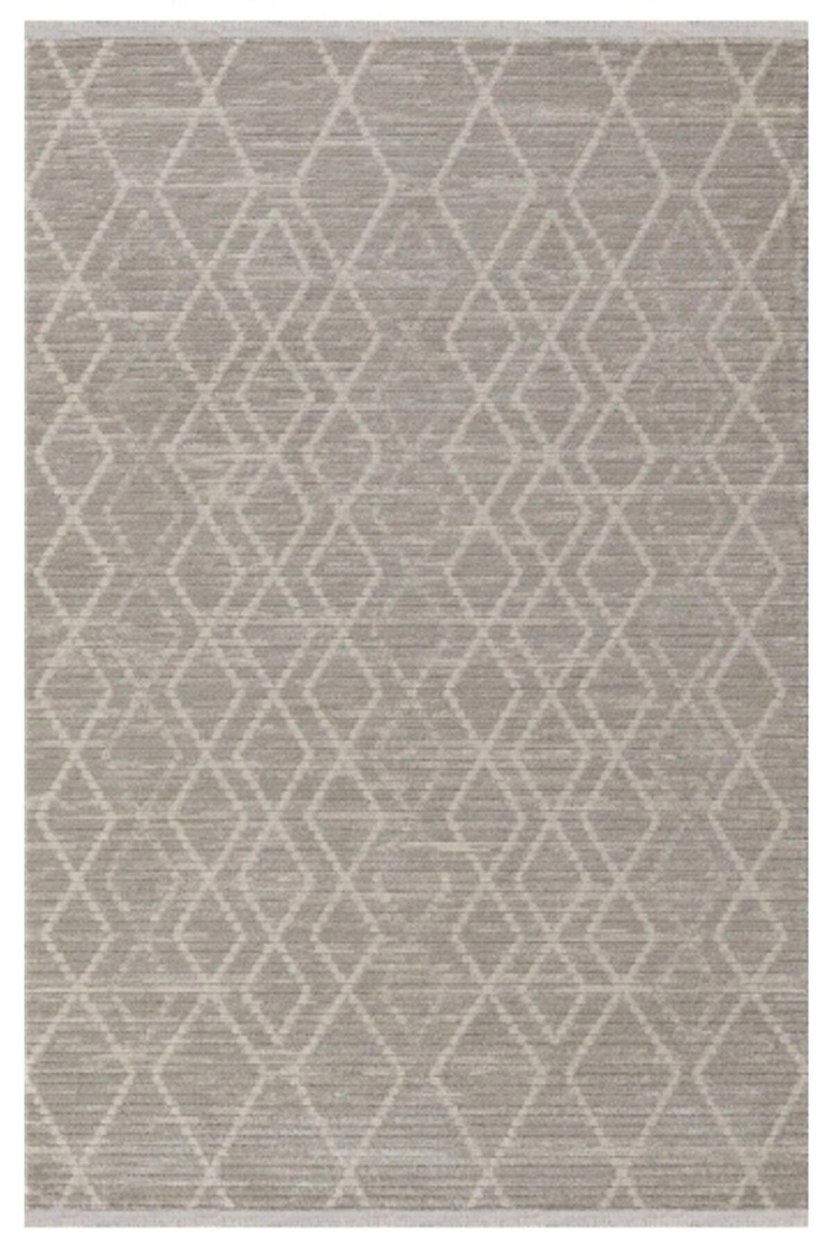 Padişah Bono 35842 Krem 8 mm Akrilik Yıkanabilir Orta Pamuk Taban Dikdörtgen Makine Dokuma Salon Halısı 140x220 cm
