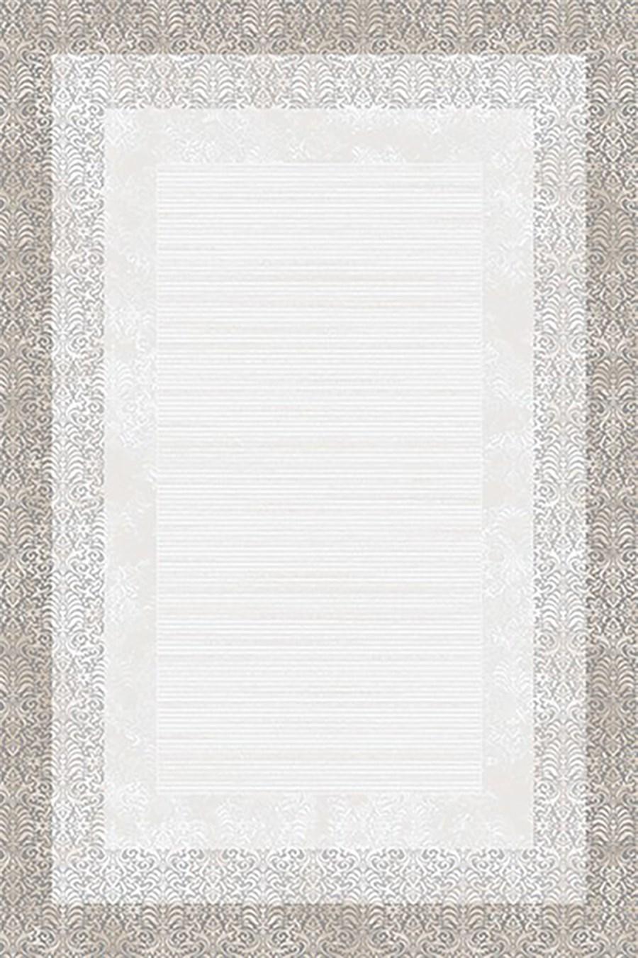 Kreasyon Halı Vavien 1435 Gri 8 mm Polyester Yalıtıma Yardımcı Yıkanabilir İnce Kaymaz Pamuk Taban Dikdörtgen Salon Halısı 100x200 cm
