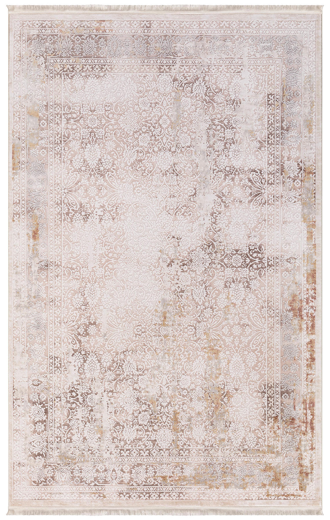 İpek Home Kazaz 2304A Krem 8 mm Akrilik Yıkanabilir Orta Kaymaz Pamuk Taban Dikdörtgen Makine Dokuma Antre-Çocuk Odası-Salon-Yatak Odası Halısı 100x300 cm