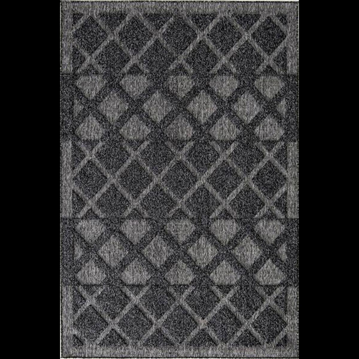 Hoom Rugs Togo 7512 Antrasit 3 mm Polipropilen Antialerjenik İnce Kaymaz Jüt Taban Dikdörtgen Makine Dokuma Salon Halısı 80x300 cm