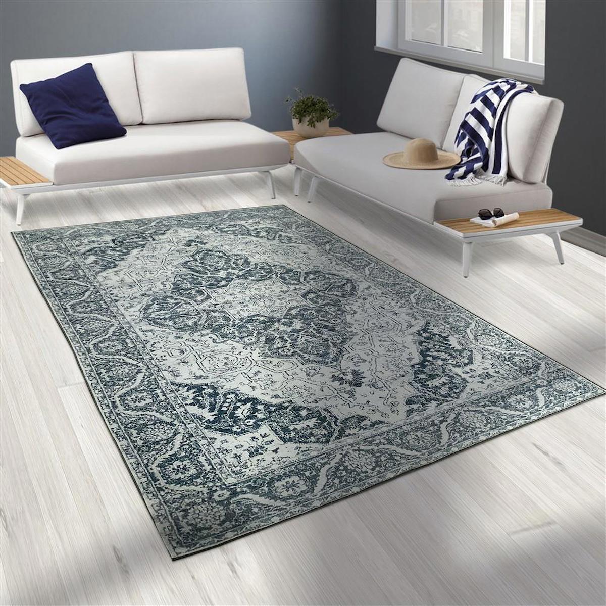 Carpettex Gri 8 mm Şönil Antibakteriyel Yıkanabilir İnce Kaymaz Şönil Taban Dikdörtgen Makine Dokuma Salon Halısı 80x150 cm