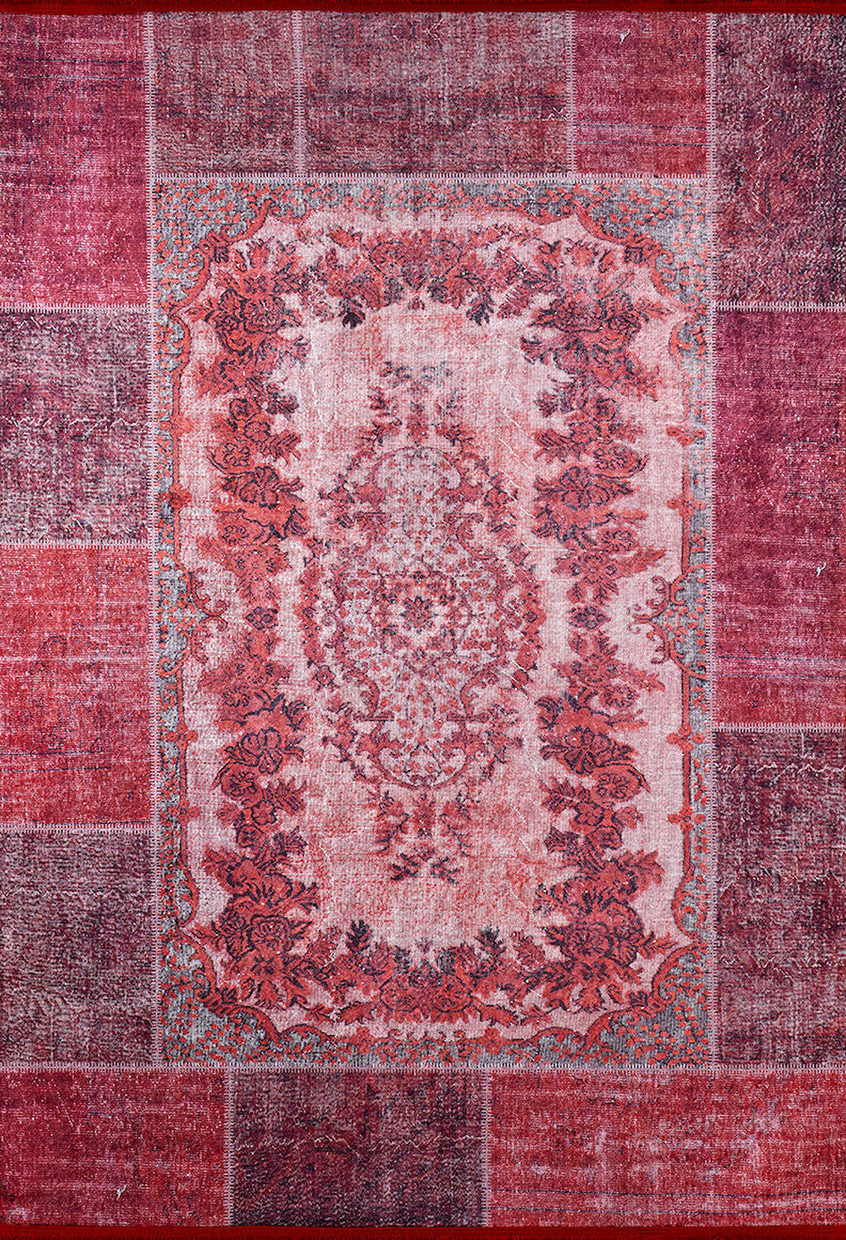 Halı Atölyesi HK103 Kırmızı 5 mm Pamuk Yıkanabilir Kaymaz Taban Dikdörtgen Makine Dokuma Salon Halısı 180x250 cm