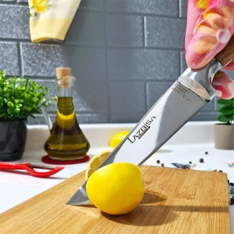 Lazbisa Hand Craft 6 Parça Mutfak Bıçak Seti Stant Et Ekmek Sebze Meyve Bıçak