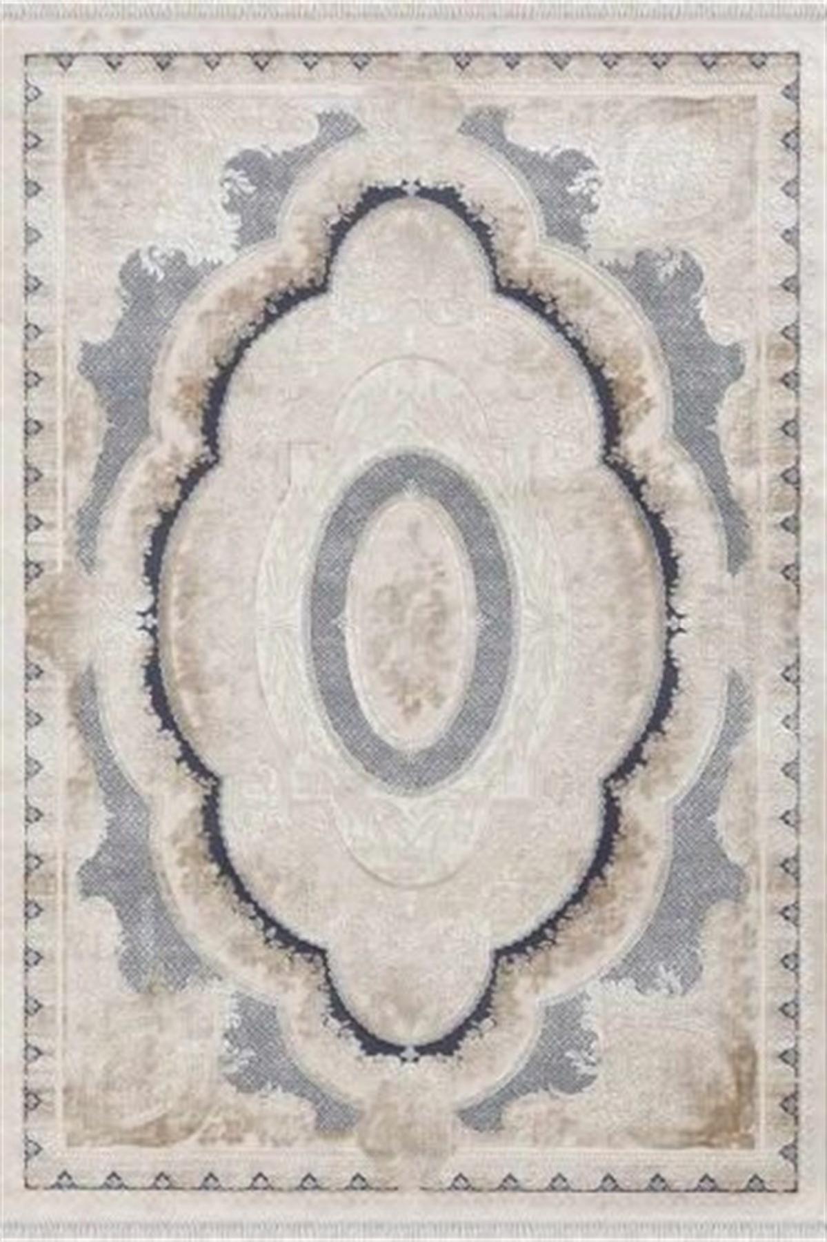 Merinos Rodin 19774 Mavi 8 mm Akrilik Toz Tutmaz Yıkanabilir Kalın Kaymaz Dikdörtgen Makine Dokuma Salon Halısı 100x200 cm