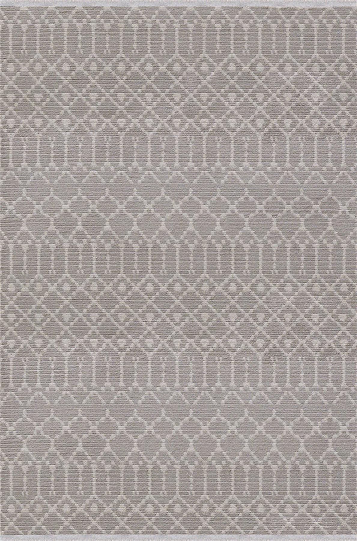 Dinarsu Nero 36475 Bej 8 mm Pamuk Silinebilir Yıkanabilir Orta Kaymaz Dikdörtgen Makine Dokuma Salon Halısı 120x180 cm