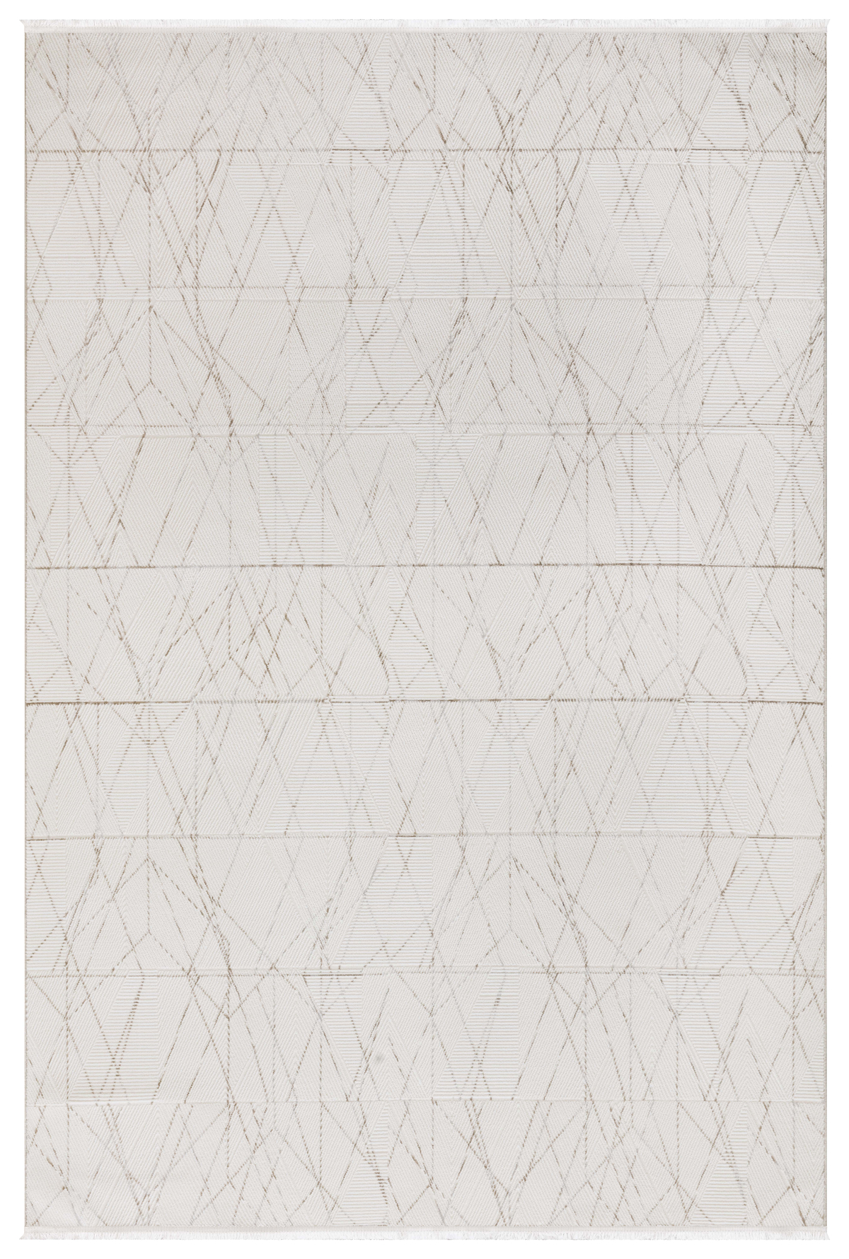 İpek Mekik Halı Morita 1603A Bej 5 mm Polyester Toz Tutmaz Yıkanabilir İnce Kaymaz Pamuk Taban Geometrik Dikdörtgen Makine Dokuma Antre-Çocuk Odası-Salon-Yatak Odası Halısı 100x300 cm