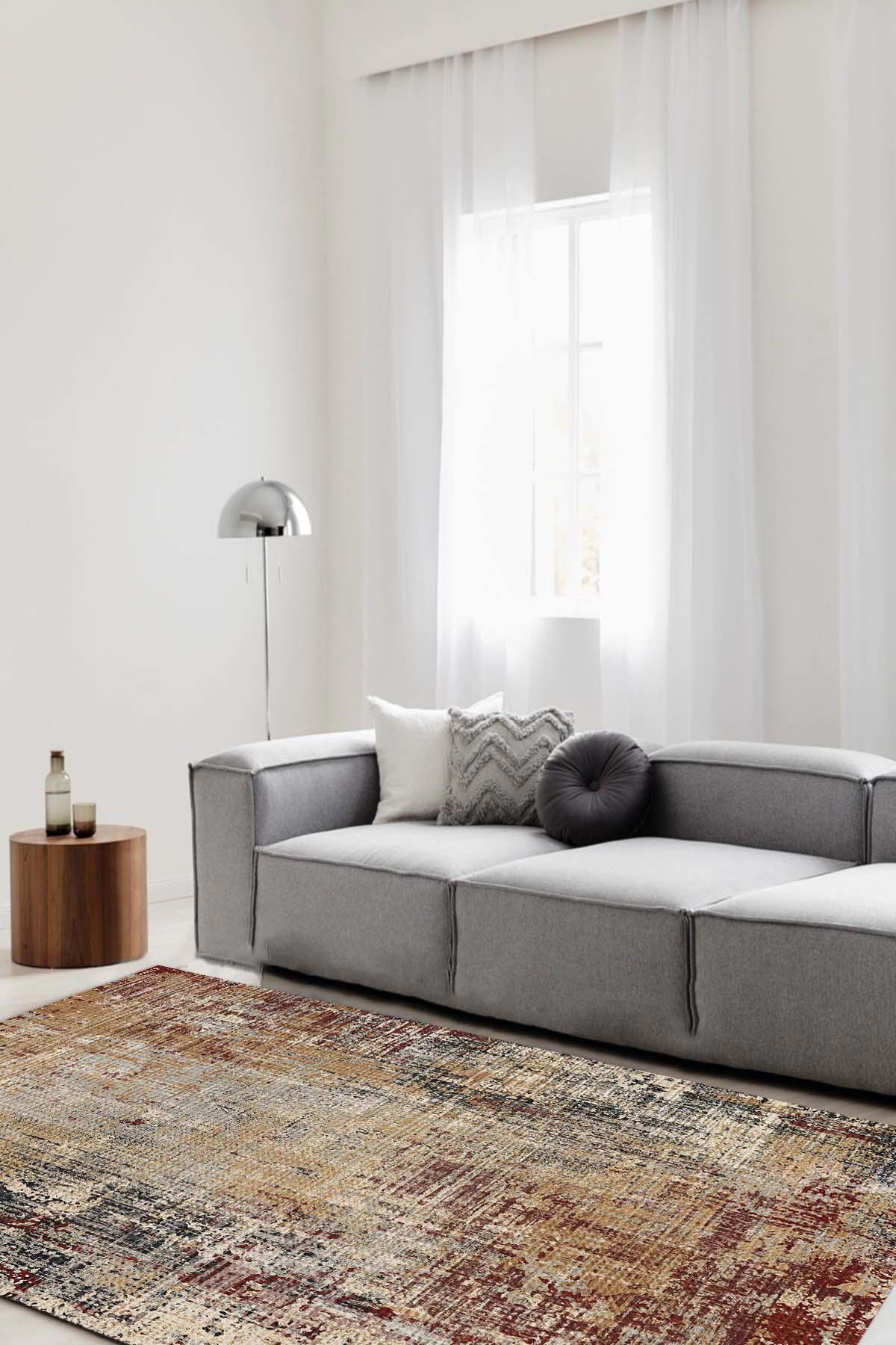 Latte Dizayn Hagan Krem 0.5 mm Pamuk Antibakteriyel Yıkanabilir İnce Kaymaz Dikdörtgen Makine Dokuma Salon Halısı 80x150 cm