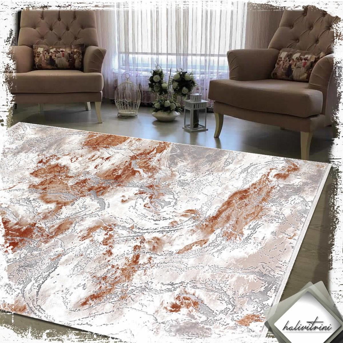 Padişah Eternity Çok Renkli 11 mm Akrilik Yıkanabilir İnce Kaymaz Dikdörtgen Makine Dokuma Salon Halısı 140x200 cm