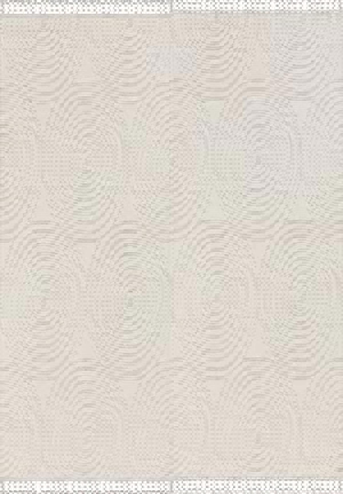 Crea Halı Satürn 2359A Krem 10 mm Polyester Yumuşak Yıkanabilir Orta Geometrik Dikdörtgen Makine Dokuma Salon Halısı 160x230 cm