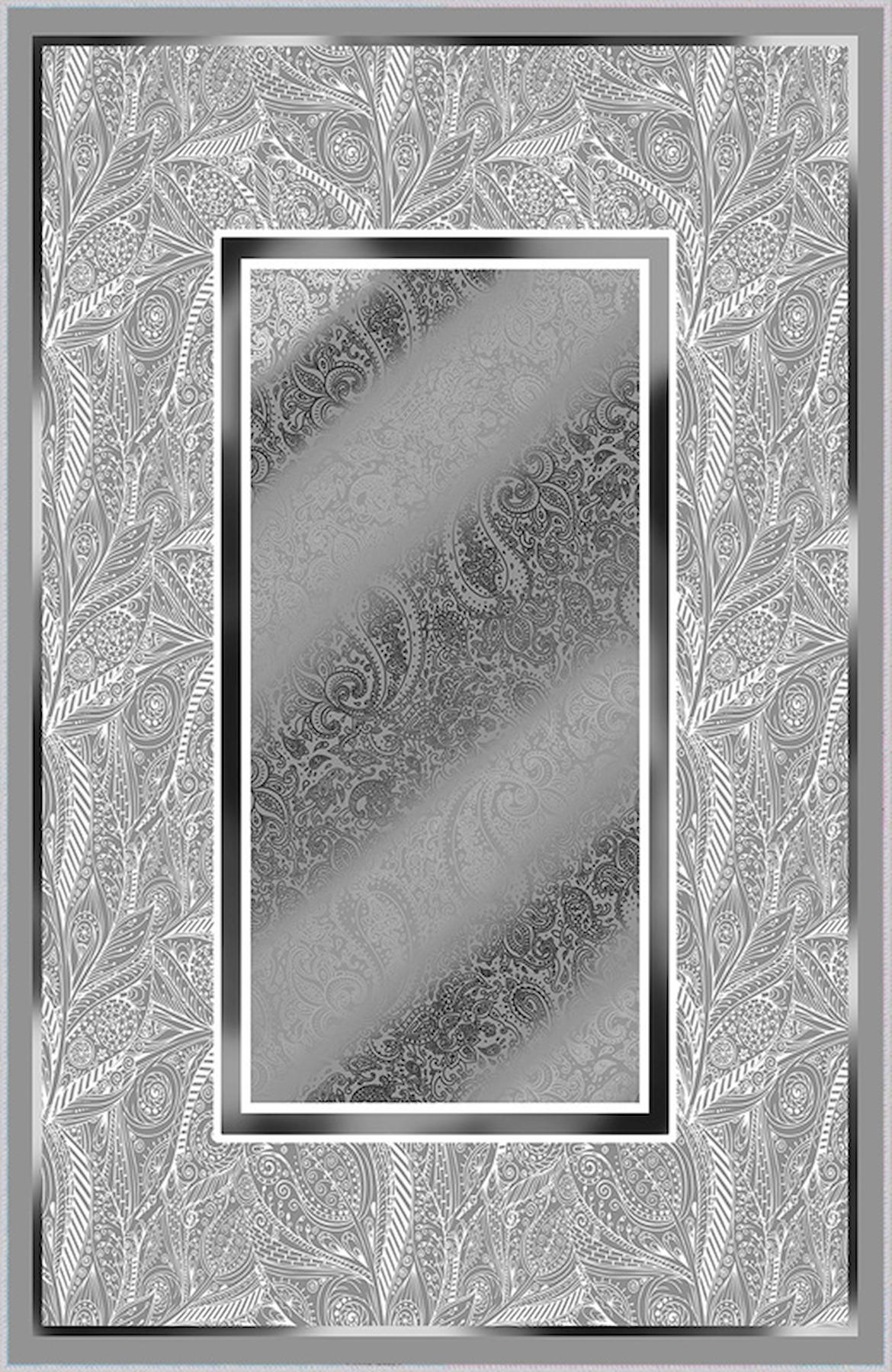 Rovigo Home RVG0034-SD1024 Gri 8 mm Polyester Yıkanabilir Orta Kaymaz Dot Taban Dikdörtgen Makine Dokuma Salon Halısı 160x230 cm