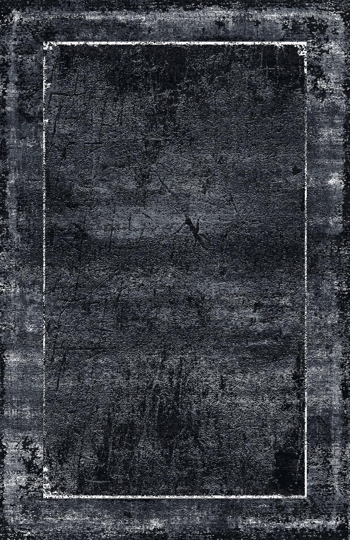 Royal Halı Nero NO03A Beyaz - Siyah 10 mm Akrilik Antibakteriyel Yıkanabilir Kalın Kaymaz Lateks Taban Dikdörtgen Makine Dokuma Salon Halısı 100x200 cm